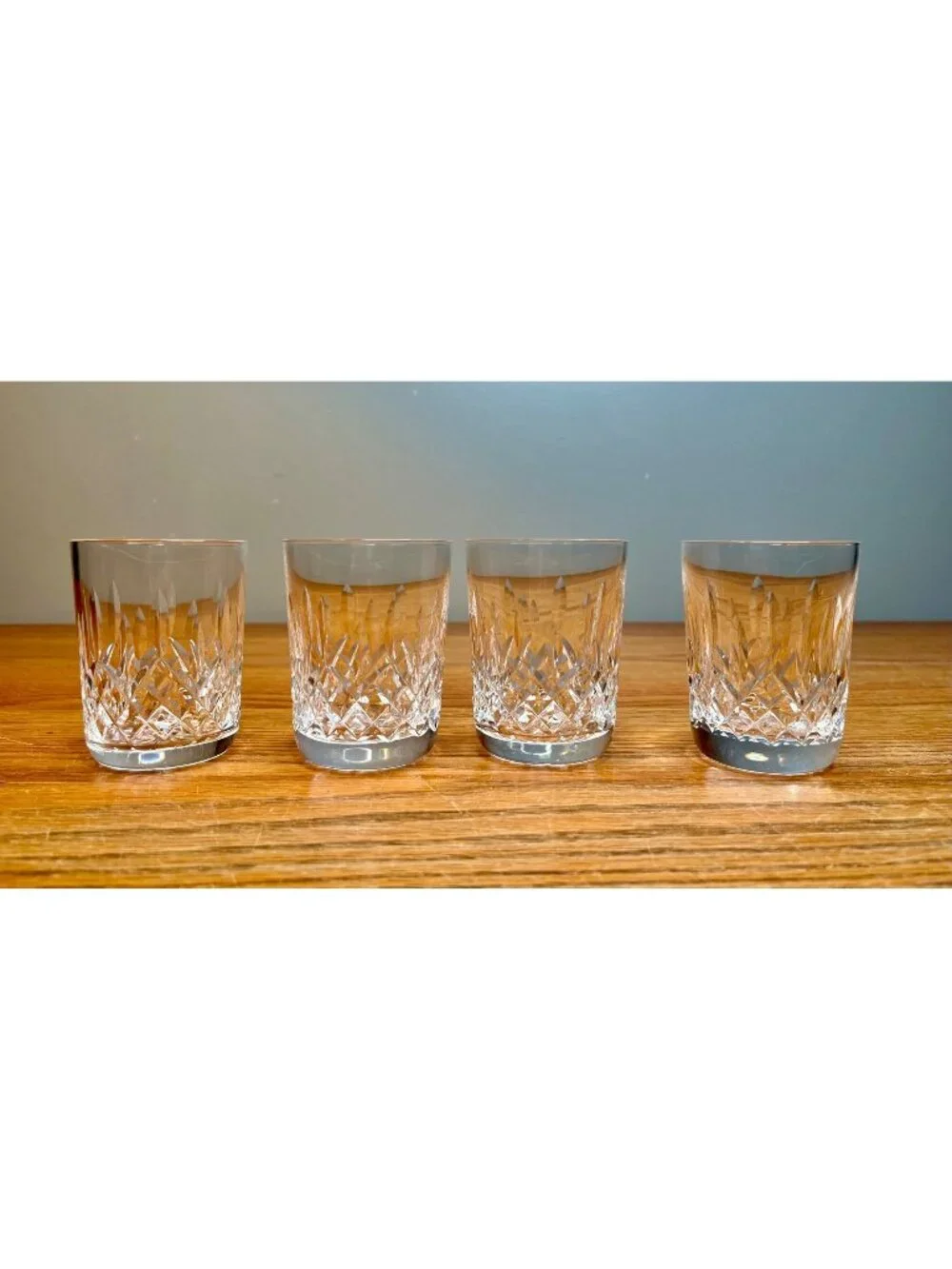 Set of 4 Vintage Waterford Crystal 5 ounce Flat Tumbler Glasses, Lismore Patte